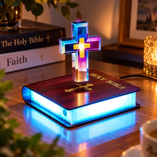 Magnetic Levitating Cross Lamp